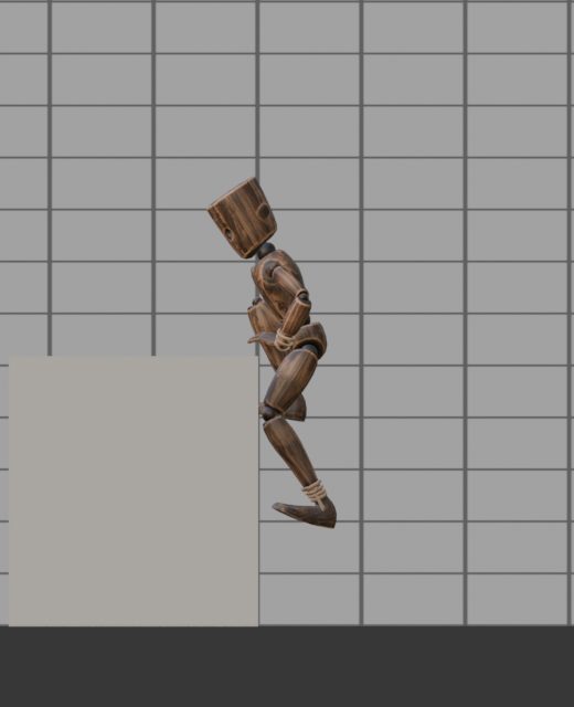 Climbing onto a ledge: pulling up
